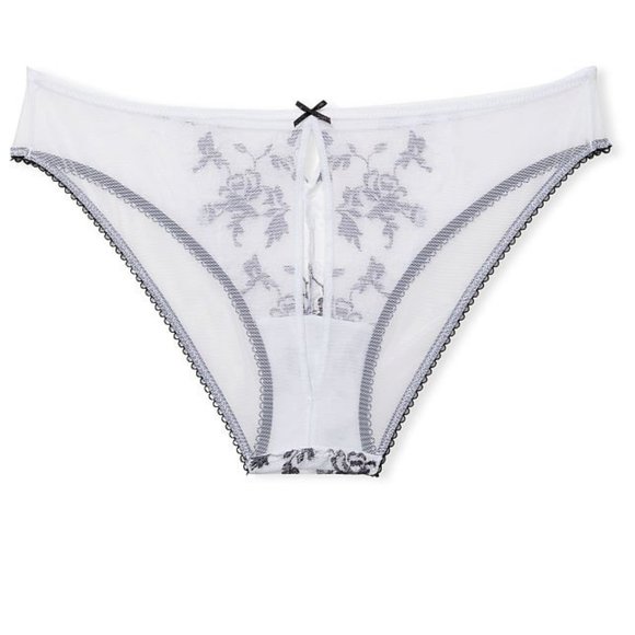 Keyhole in Back & Front VS Dream Angels Embroidered Lace Keyhole Cheekini Floral - Picture 7 of 8